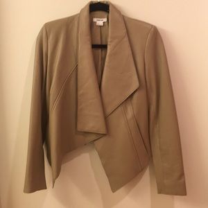 Helmut Lang beige leather jacket